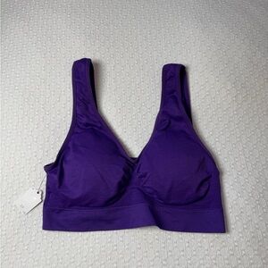 Purple Wireless Comfortable Bralette Sports Bra with Padding New Size Small